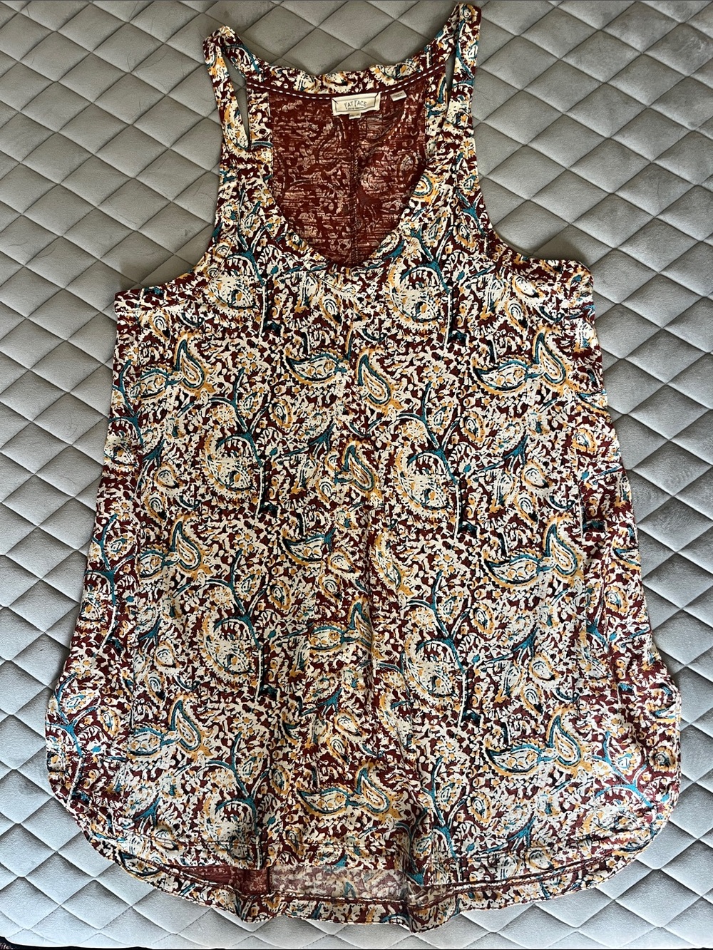Fat Face Rust Multi-Color Printed BoHo Swing Top - Picture 13 of 13